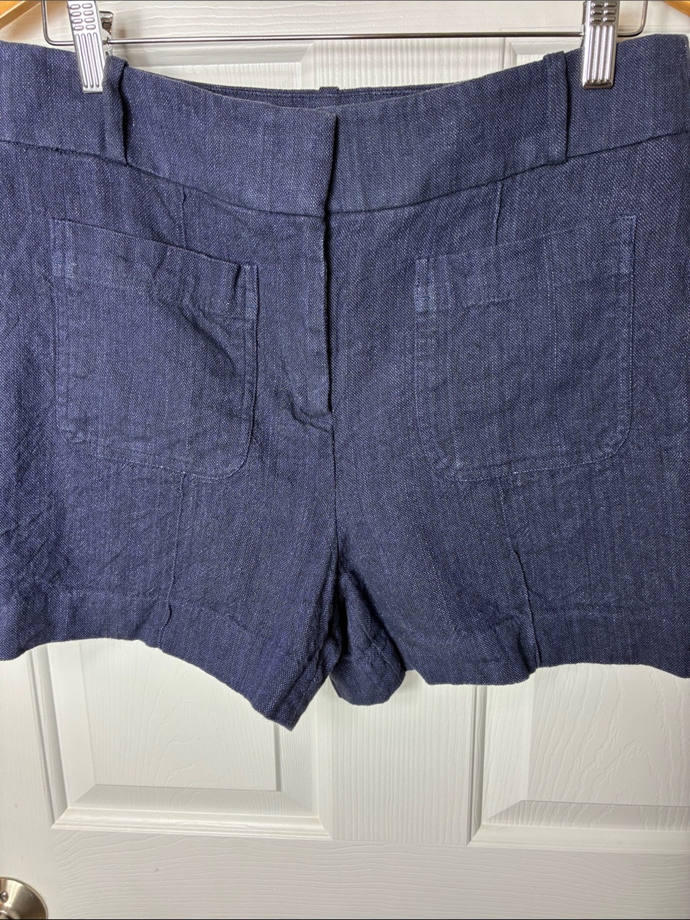 LOFT Navy Linen Blend Denim-like Shorts